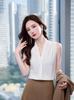Camisa sem mangas com decote em V para mulheres, estilo de verão elegante e design único, nova camisa básica elegante para usar em camadas ou sozinha, moderna para o dia a dia
