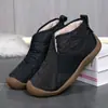 Sapatos de Algodão, Botas de Neve de Uma Perna, Forradas com Lã, Outono e Inverno Antiderrapantes Aeroespaciais Espessadas à Prova de Vento e Quentes 2025 Novo Tecido Botas de Algodão