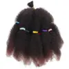 Trenza de crochet africana para el cabello 12 pulgadas Trenza Marley Afro Kinky banda de goma oruga desgarrada a mano