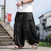 Pantalones de seda de hielo de pierna ancha tipo linterna, talla L8X, diseño único, ropa fina para hombre estilo chino, corte holgado para verano