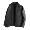 Chaqueta de Cuero con Terciopelo Nuevo 2024 para Hombre, Chaqueta de Cuero PU Otoño e Invierno Estilo Coreano Trendy Cuello Alto Chaqueta de Cuero para Motociclista