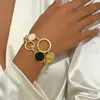 Pulsera para Mujer Sencilla Redonda Dorada de Concha Redonda Doble Capa en Capas Empaque Individual Múltiples Cadenas Separadas por Color