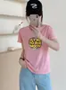 Venta Directa desde la Tienda de las Trece Líneas: Camiseta de Algodón con Estampado de Copos de Nieve, Manga Corta, Cuello Redondo, Adelgazante, Versátil, Bestseller de Verano en Tiendas Físicas