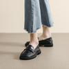 Zapatos de Cuero para Mujer Estilo Británico 2026 Nuevos Otoño e Invierno Felpa Planos sin Cordones Mocasines Uniforme Talla Grande Zapatos para Mujer