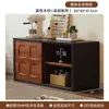 Librero de madera maciza, gabinete de rejilla, mueble de TV de combinación modular, mueble de almacenamiento de pie para sala de estar, mueble bajo de exhibición, librero