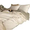 Juego de Cuatro Piezas de Algodón de Fibra Larga Bordado Estilo Nórdico de Lujo Ligero Ins de Sentido Avanzado Clase A Funda de Edredón de Algodón Cubierta de Cama