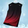 Chaleco sudadera transpirable de verano para hombre, de secado rápido, con degradado, manga corta, para fitness, casual, camiseta, chaleco de running para hombre