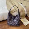 Bolsa Tote Estilo Preguiçoso Outono Inverno Estampa de Leopardo Retrô Nova Feminina Coreana de Nicho Grande Capacidade Casual Bolsa de Ombro Bolsa de Braço