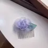 Grampo de Cabelo Flor de Rede para Penteado de Princesa, Presilha de Cabelo Alta Fofa para Arrumar Fios Soltos, Acessório de Cabelo