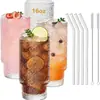 Taza apilable de vidrio transparente con relieve para Amazon, alto valor de color, taza con veta vertical, gran diámetro, para pajilla, taza de frutas