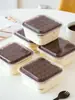 Caja de Tiramisú Desechable Transparente Caja para Cortar Rollo de Pastel Caja de Empaque para Postre Celebridad de Internet Repostería