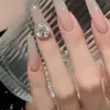 30 Piezas de Puntas Populares de Uñas Artísticas Domésticas, Colección Dulce y Linda de Nudo de Lazo Ojo de Gato Estilo Francés, Puntas de Uñas Portátiles al por Mayor