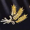 Broche de espiga de trigo de cosecha estilo coreano moda cebada pin elegante elegante chaqueta de traje cheongsam accesorios ramillete suerte