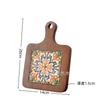 En stock Portavasos de Azulejo de Madera Maciza con Asa Aislamiento Térmico Salvamanteles Simple para Hogar de Madera Maciza para Mesa de Comedor Salvamanteles para Sopa y Arena