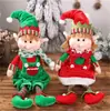 Novo Produto de Natal Elfo Pendurado na Perna Postura Sentada Estatueta Enfeite Presente Infantil Decoração de Elfo Sheintemu