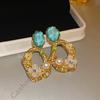 Pendientes de borlas de perlas redondas con diamantes y aguja de plata, otoño e invierno, nuevos pendientes de moda de estilo chino, estilo nacional, pendientes de lujo de alta gama.