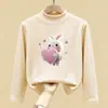 Blusas Térmicas Infantis com Gola Meia-Alta, Roupas Autoaquecidas para Outono e Inverno, Camisetas de Manga Longa para Meninos e Meninas, Nova Camada Base Tendência