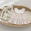 Verão 2026 Novo Vestido Infantil Doce Gola Boneca Vestido Princesa Fino Sem Mangas Floral para Bebês