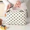 Bolsa de almuerzo de pana colorida para estudiantes y trabajadores de oficina, bolsa de almuerzo portátil linda, impermeable, aislada, bolsa térmica