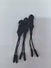 Puxador de Zíper de Nylon com Cordão, Tamanhos 3 e 5, Cabeça de Amêndoa Preto Fosco por Eletroforese, Puxador de Zíper para Roupas e Malas Atacado