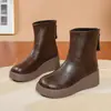 Botas Martin Casuales Versátiles Cómodas 2026, Nuevas Botas de Mujer Otoño/Invierno, Punta Redonda, Suela Gruesa, que Aumentan la Altura, Cremallera Trasera, Botines