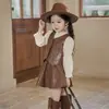 Conjunto Nuevo Elegante de Primavera y Otoño para Bebé 2026 Ropa de Otoño Chal Chic para Niñas Conjunto de Dos Piezas Estilo Étnico Infantil