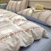 Juego de Cuatro Piezas de Algodón Waffle Jacquard Funda Nórdica Suave Juego de Tres Piezas para Dormitorio de Estudiantes Ropa de Cama para Todas las Estaciones Venta al por Mayor