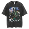 Talla Europea TransfronterizaCamiseta Negra Lavada para Hombre Streetwear Dragon Ball a