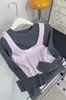 2026 Principios de Otoño Nueva Moda Femenina Bloques de Color Jersey de Punto Patchwork Falso de Dos Piezas Manga Larga Versátil Estilo Coreano Jersey Básico