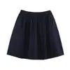 Ropa de mujer de venta caliente transfronteriza en Amazon 2026 cintura elástica simple azul marino falda midi entalladora línea A para mujer