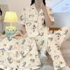 Primavera y verano nuevo pijama de alta gama para mujer cárdigan lindo caricatura manga corta traje de ropa para el hogar de tres piezas se puede usar al por mayor