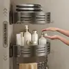 Estante de Esquina con Ventosa, Estante de Almacenamiento sin Taladro, Estante de Baño Triangular de Esquina Montado en la Pared, Estante de Almacenamiento Triangular sin Taladro