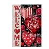 Bandera de Jardín Caliente de San Valentín de Amazon Enano Rojo de Amor Decoración de Patio Lino Bandera de Jardín de Doble Cara