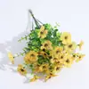 Flores plásticas artificiais de eucalipto e violeta transfronteiriças para arranjos florais de casamento e casa, buquês de plantas artificiais para decoração