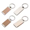 Amazon Transfronterizo Aleación de Zinc Madera de Haya Rectangular Doble Cara Llavero en Blanco Grano de Madera DIY Llavero Impreso