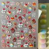 Pegatinas de Cachorro con Relieve de Galleta de Mantequilla Disponibles 3D Impermeables Lindos Pegatinas para Uñas de Oso Modelo Sl