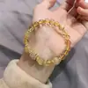 Nueva Pulsera de Cristal Amarillo Nafu de la Suerte Pulsera de Cristal de la Suerte Bestia Traga-Oro Diseño de Nicho Femenino Regalo Joyería Femenina
