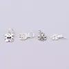 Colgante de Copo de Nieve Calado de Doble Cara Árbol de la Vida Corazón Oso en Plata de Ley S925 Accesorios Frescos y Versátiles para Manualidades con Cuentas de Cristal