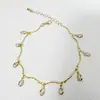 Joyería Yongge Estilo Étnico Europeo y Americano Transfronterizo Cadena de Tobillo de Moda para el Pie con Pedrería Múltiples Capas Apilables Accesorio para el Pie