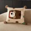 Almofada Fofa em Formato de Cachorro, Almofada Refrescante de Verão Amiga da Pele, Almofada para Sofá de Sala, Apoio de Cabeça para Cama, Almofada Decorativa para Canto de Janela