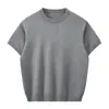Yimi Warehouse Nueva Camiseta de Manga Corta para Hombres y Mujeres, Tops de Punto Rayados Brisa Marina de Manga Corta para Pareja, Camiseta Básica Interior, Marca de Moda