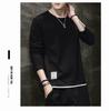 Camiseta hombre manga larga otoño talla grande talla grande gordo moda suelta camiseta 2022 top ropa marca de moda color liso camiseta interior T
