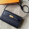 Outlet de Fábrica Nova Carteira Kelly de Togo Feminina Longa Couro de Vaca Clutch Ombro Único Transversal Bolsa para Celular Bolsa Carteira