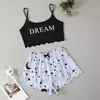 Camisola sin mangas fina transfronteriza europea y americana, top y pantalones cortos, ropa para el hogar, conjunto de dos piezas, pijamas, pijamas de mujer