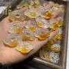 Anel Pingente de Calcedônia Colorida Natural Gato DIY Ágata Cor de Doce Joias Criativas Fofas Animal de Estimação Fofo Estilo Chinês Acessórios de Jade