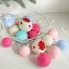 Nueva Bola de Navidad Roja y Blanca de Fieltro de Lana Adorno Colgante para Decoración de Árbol de Navidad Accesorios Suministros para Decoración de Ambiente Venta al por Mayor