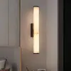 Lámpara de pared minimalista posmoderna anti-mármol para pared de fondo de sala de estar de villa, mesita de noche de dormitorio, hotel, accesorio de iluminación de pasillo estilo chino