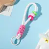 Llavero Cuerda Tejida Nudosa Colorida Hecho a Mano DIY Creativo Estilo Corto Correa de Muñeca Desmontable para Teléfono y Bolsa