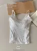 Verão Novo Decote com Renda Floral e Laço Estilo Puro Desejo Roupa Externa e Interna Feminina Regata Slim-Fit sem Costas