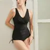 Traje de baño deportivo 2026 Amazon Temu con almohadillas en el pecho para mujer, Bikini de una pieza, Traje de baño de color liso, Moderno y sexy